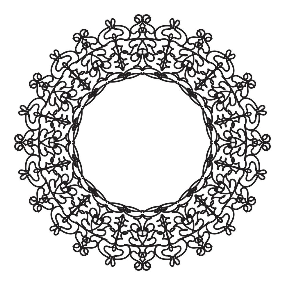 Circular pattern in the form of mandala with flower vector