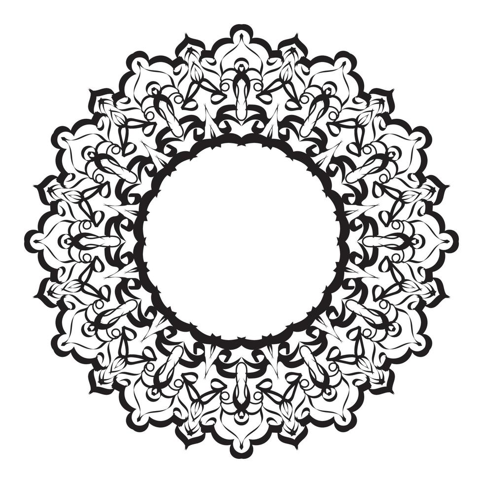 Circular pattern in the form of mandala with flower vector