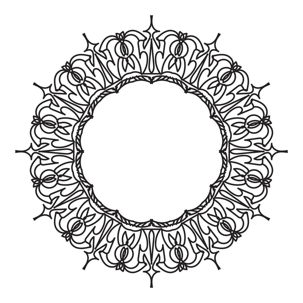 patrón circular en forma de mandala con flor vector