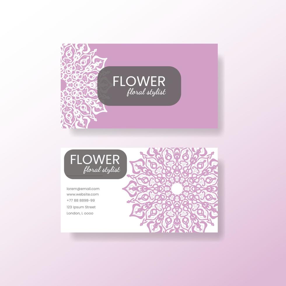 Card business with mandala flower vector