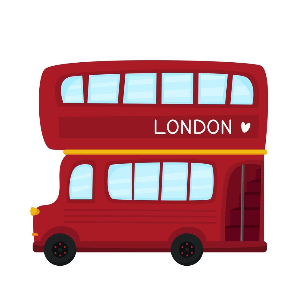 Double decker red bus vector illustration