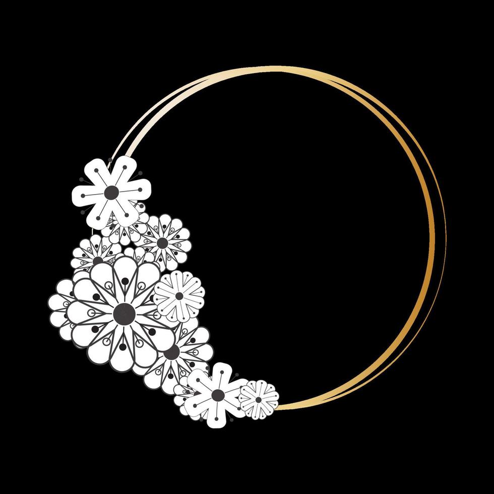 Vintage flower frame with grape vector