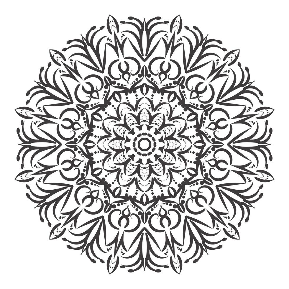 patrón circular en forma de mandala con flor vector