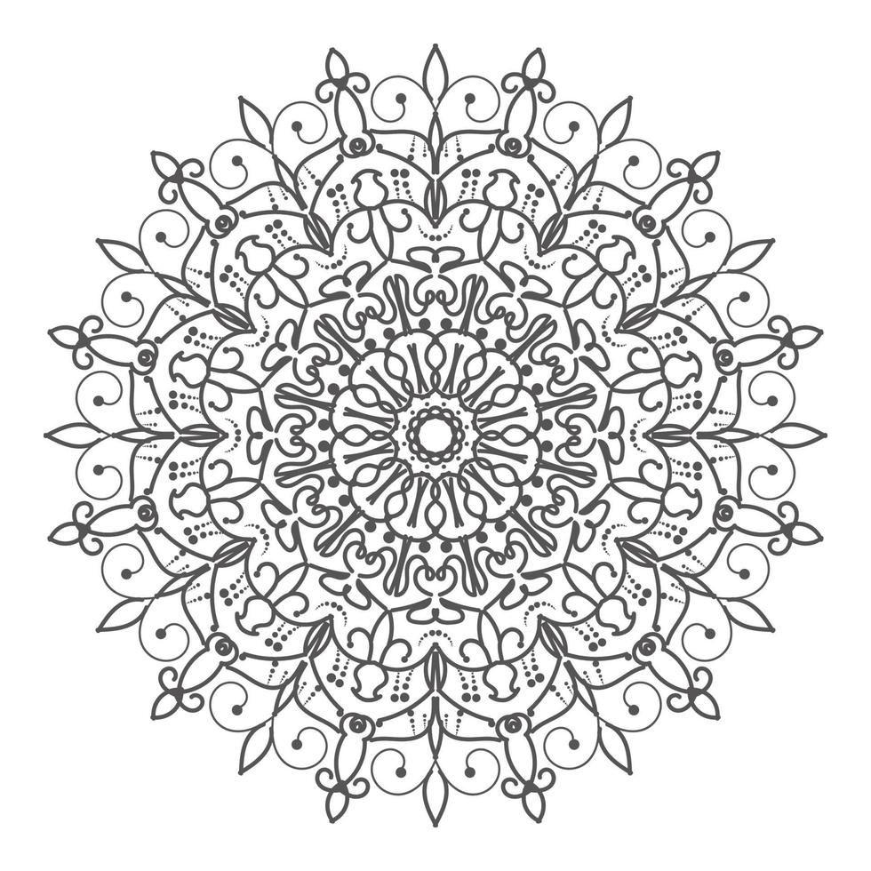 Circular pattern in the form of mandala with flower vector