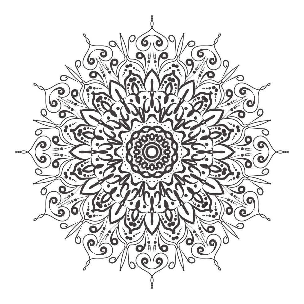 patrón circular en forma de mandala con flor vector
