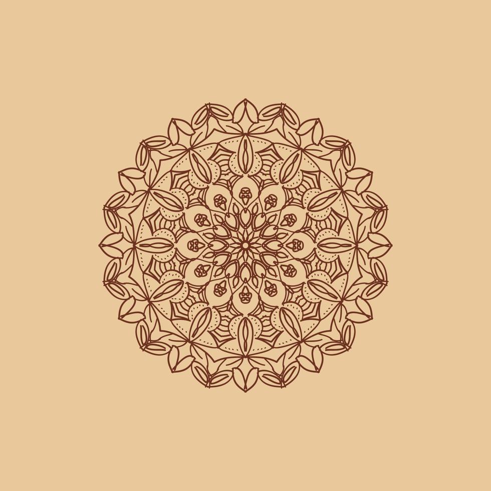 Circular pattern in the form of mandala with flower vector