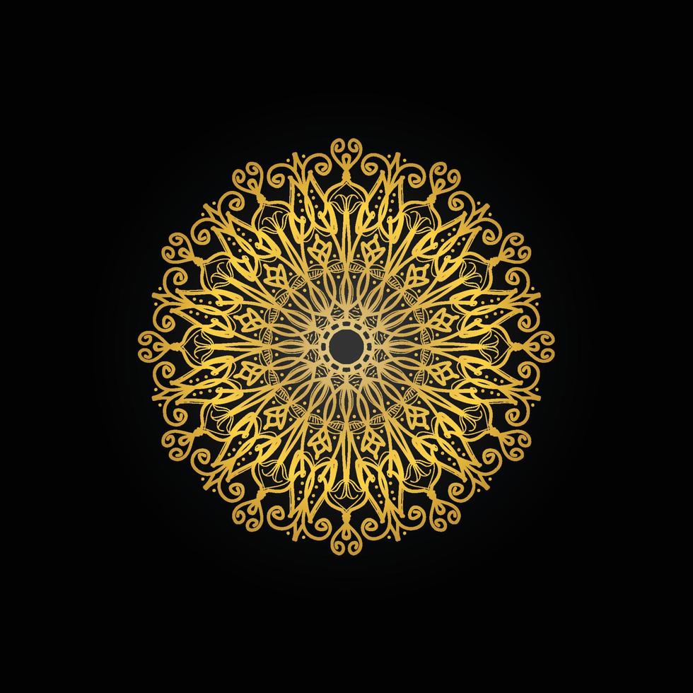 patrón circular en forma de mandala con flor vector