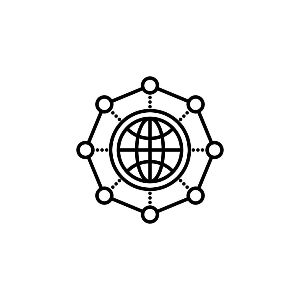icono de red global en vector. logotipo vector