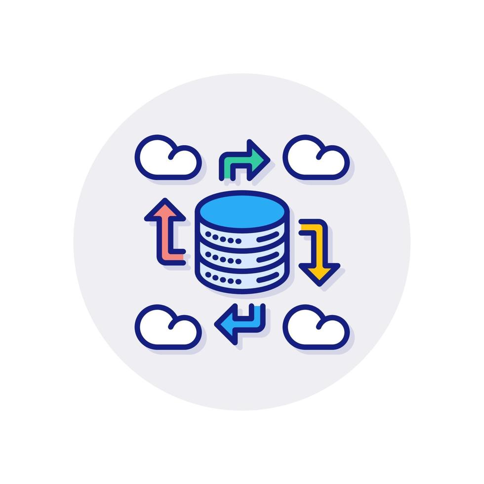 Cloud Data icon in vector. Logotype vector