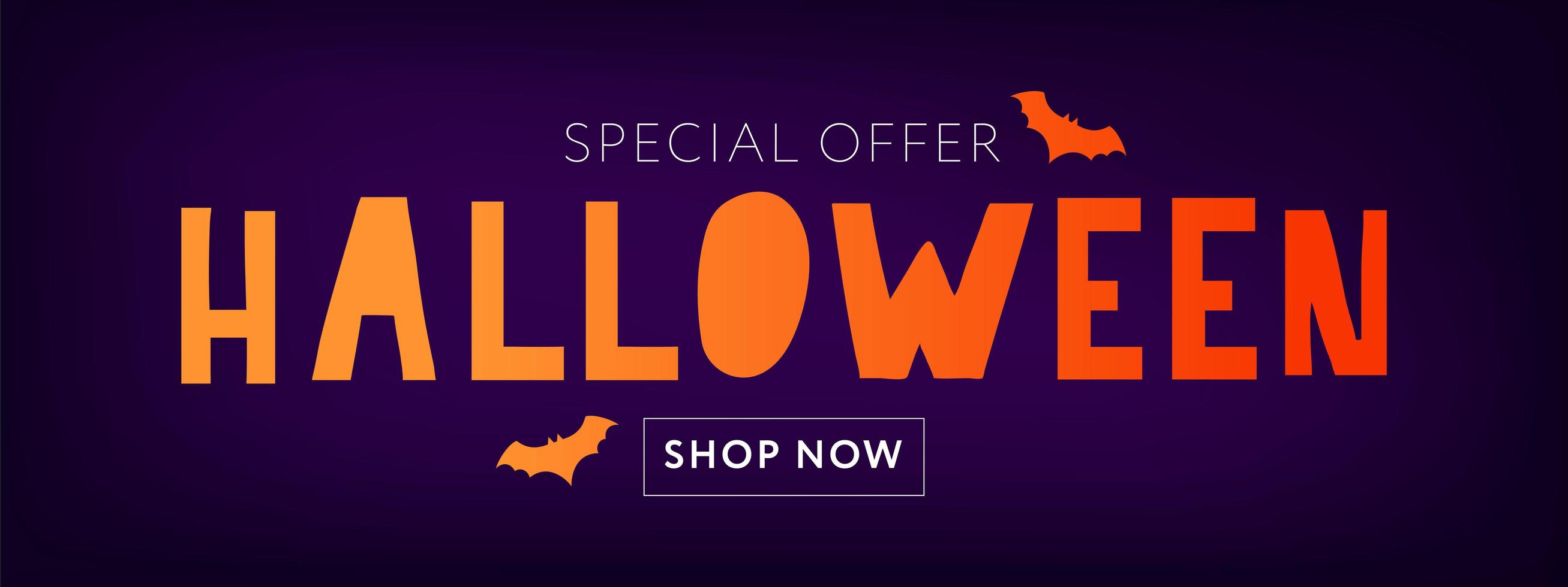 feliz halloween texto banner letras vacaciones oferta especial compre ahora vector