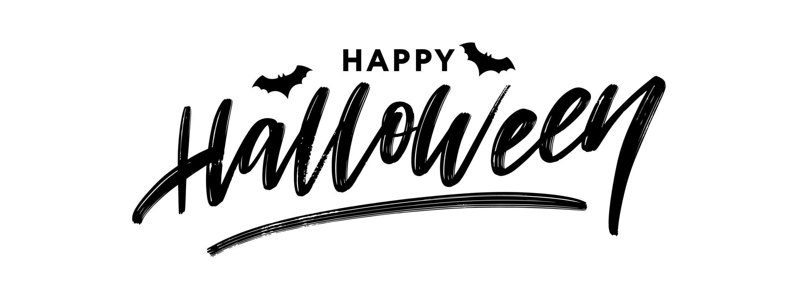 feliz halloween texto banner letras vacaciones oferta especial compre ahora vector