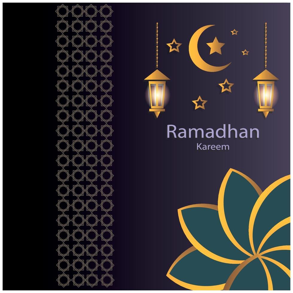 Islamic design with the theme of Ramadan and Eid for media post vector