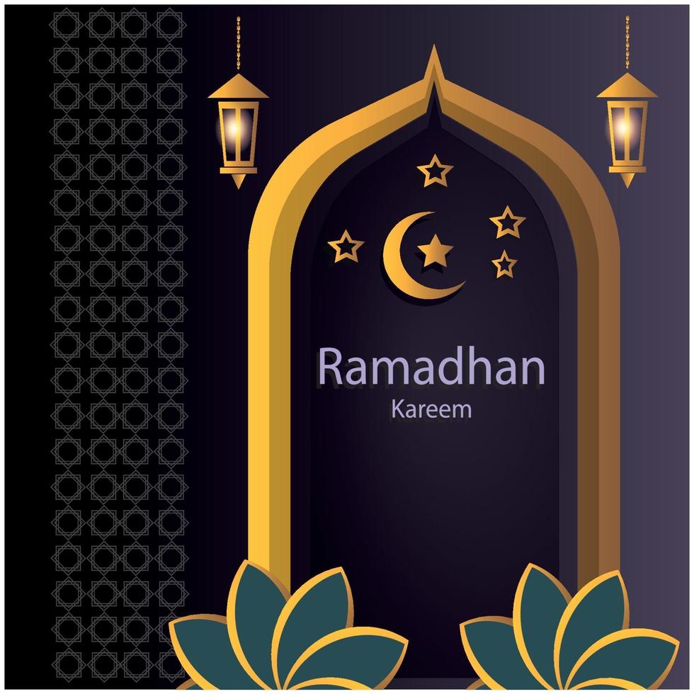 diseño islámico con el tema del ramadán y eid para publicación en los medios vector