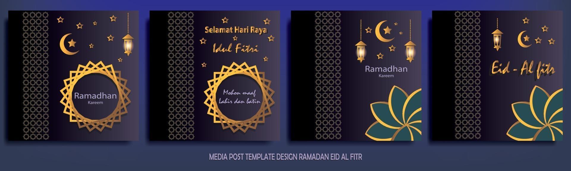 Islamic design with the theme of Ramadan and Eid for media post vector