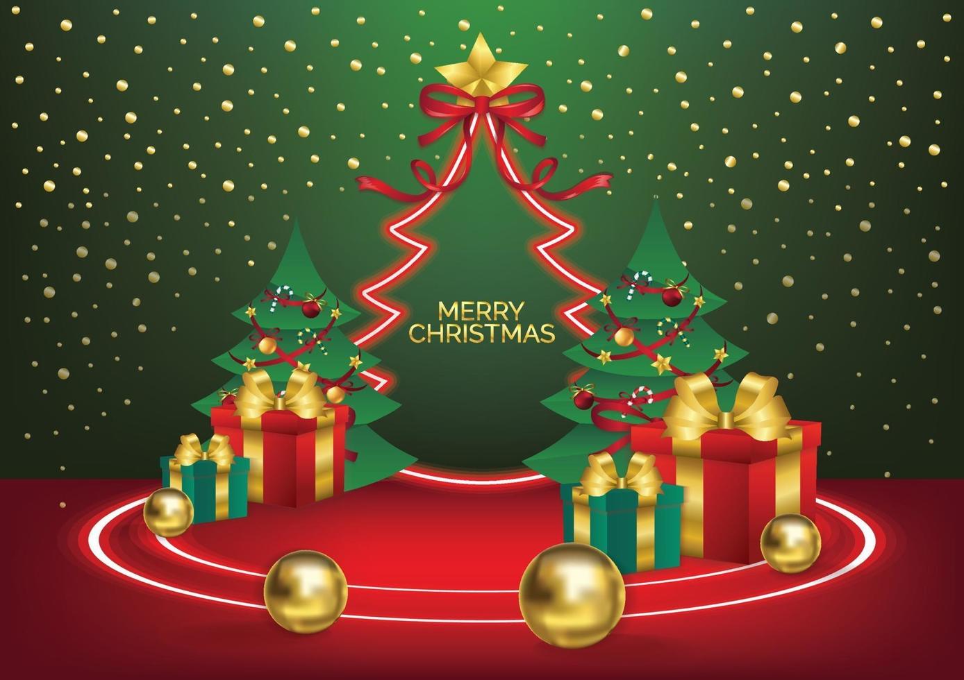 red product display on green background background vector