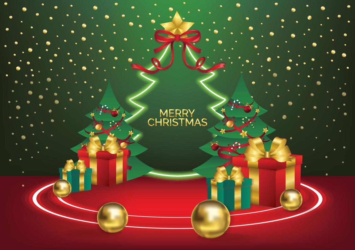 red product display on green background vector