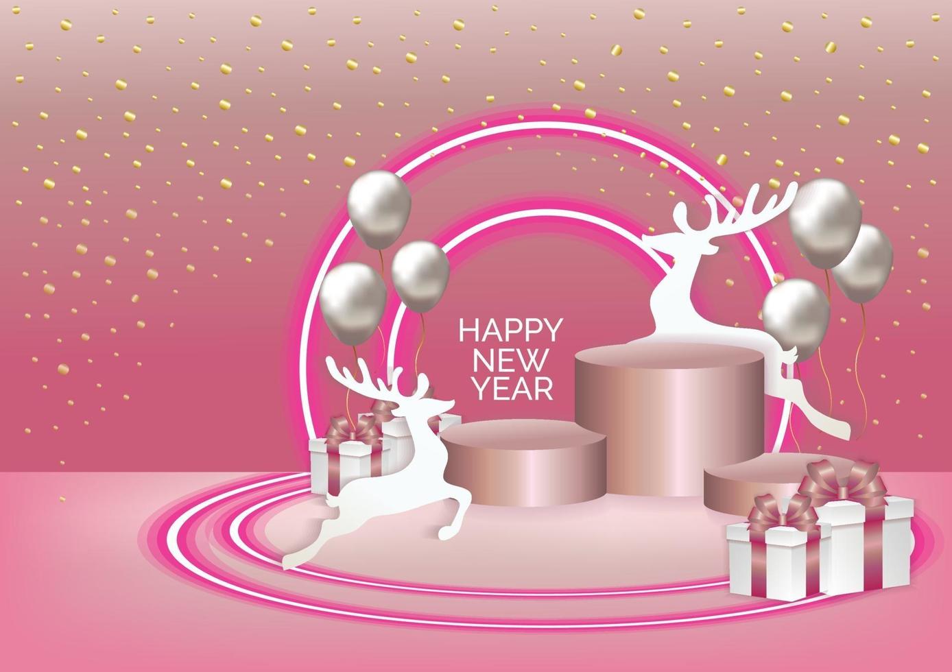 new year product display  Christmas podium background vector