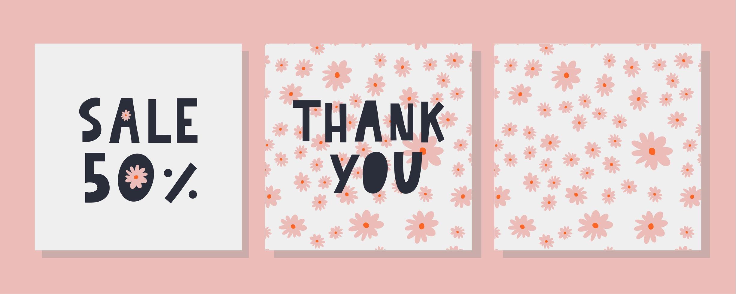 A greeting card template with floral decoration letter vector