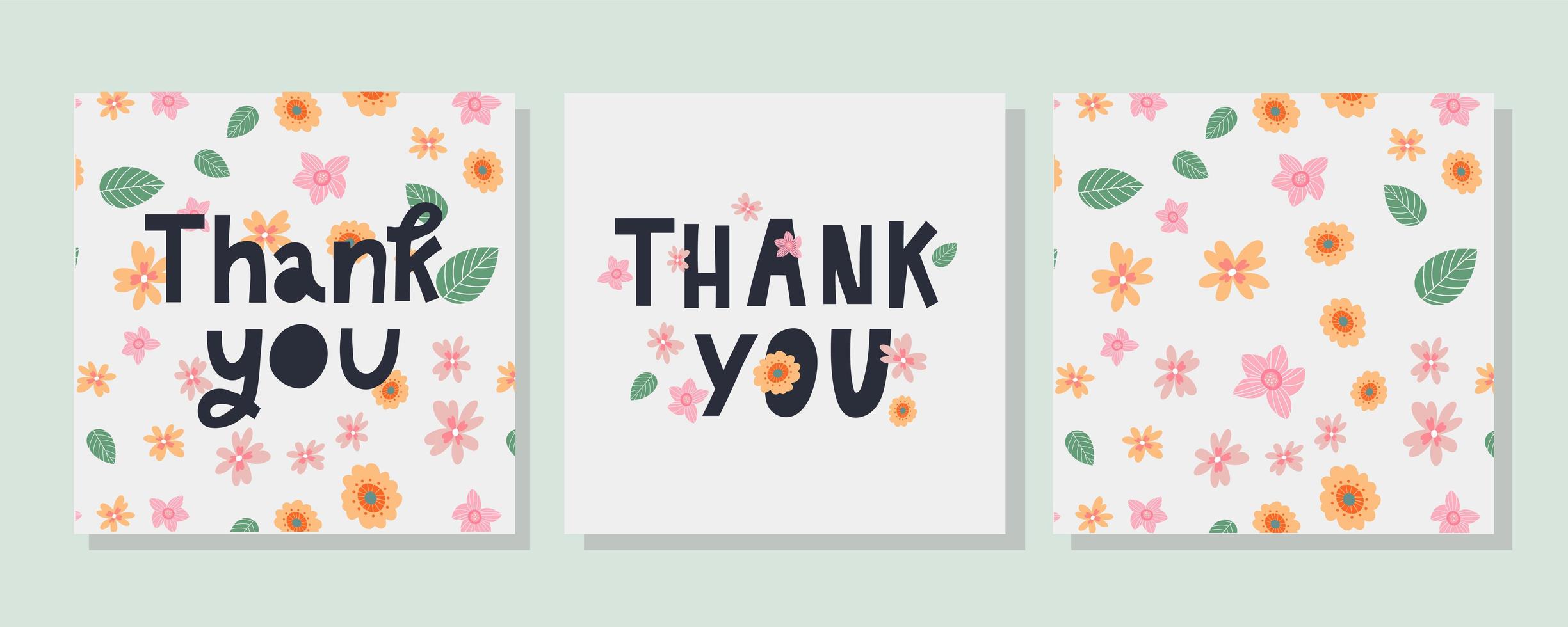 una plantilla de tarjeta de felicitación con letra de decoración floral vector