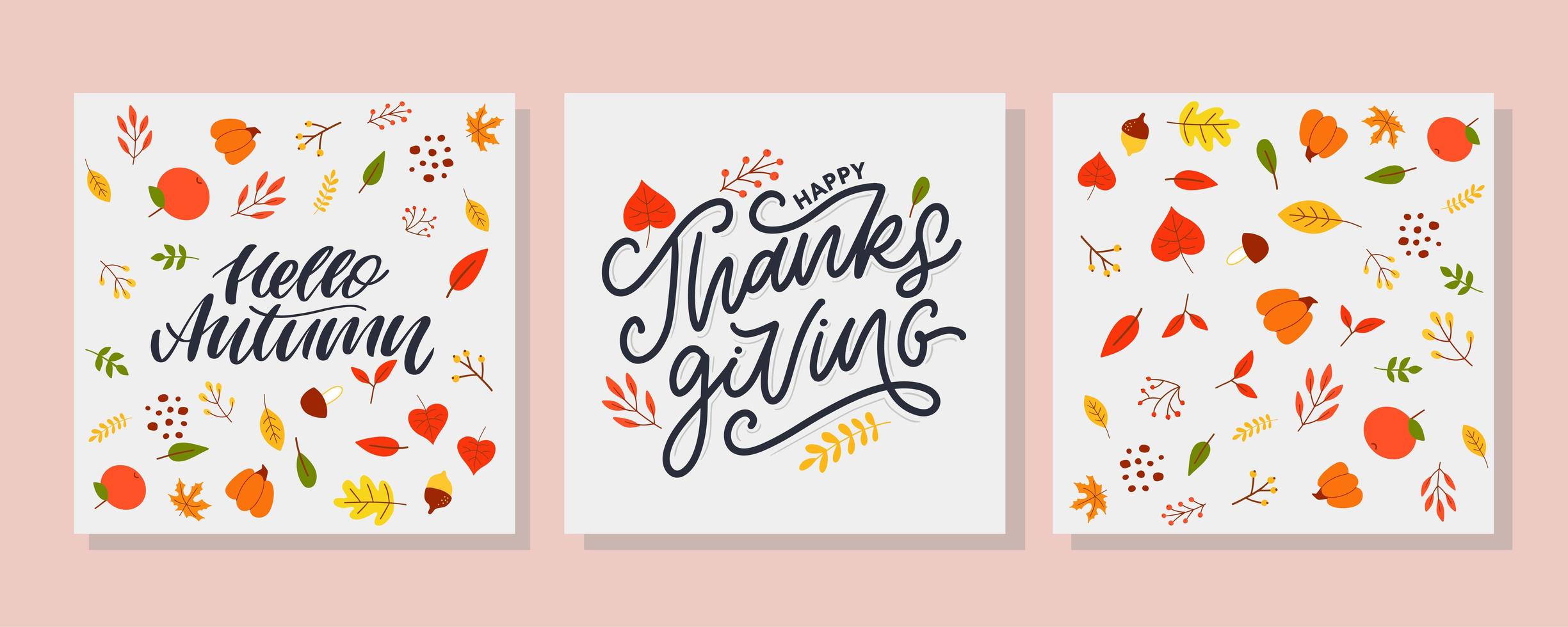 Hand drawn Happy Thanksgiving lettering vector