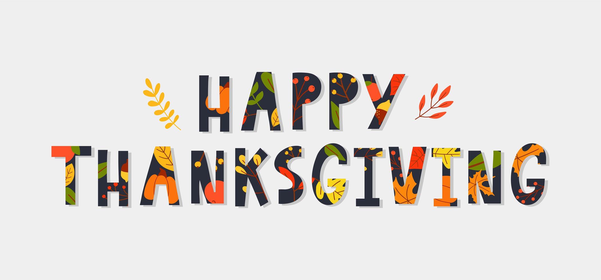 Hand drawn Happy Thanksgiving lettering vector