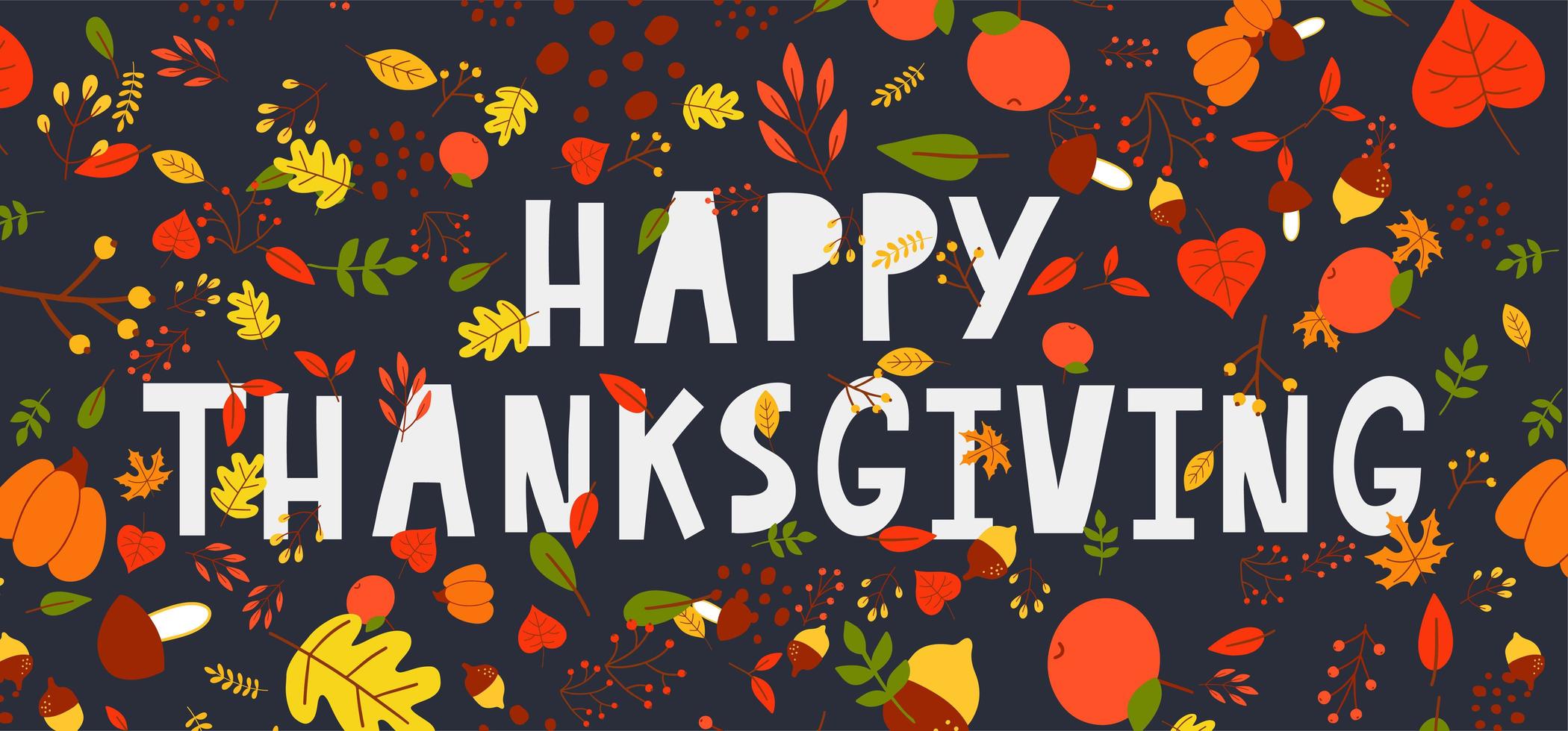 Hand drawn Happy Thanksgiving lettering vector