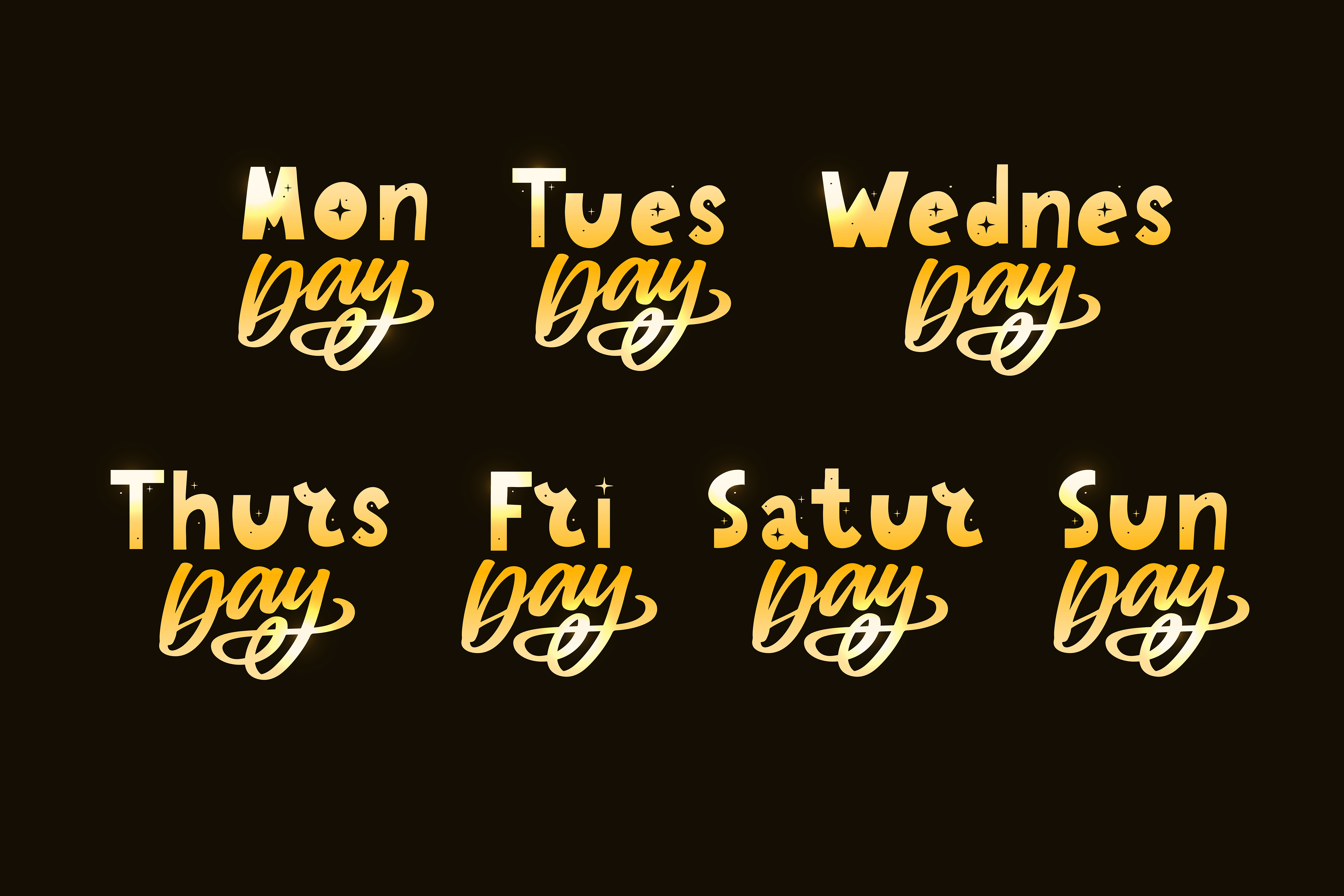 Names of days of the week 3437593 vector art at vecteezy