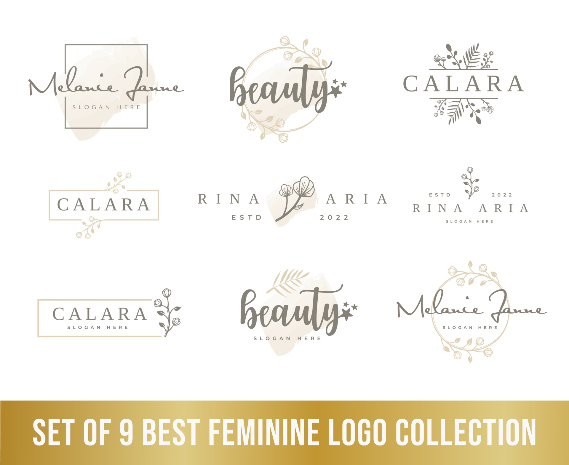 Best Feminine Logo Collection Set Perfect For Beauty Company Logos visit-the-website-girls-unique-unique-baby-unusual-names-unique