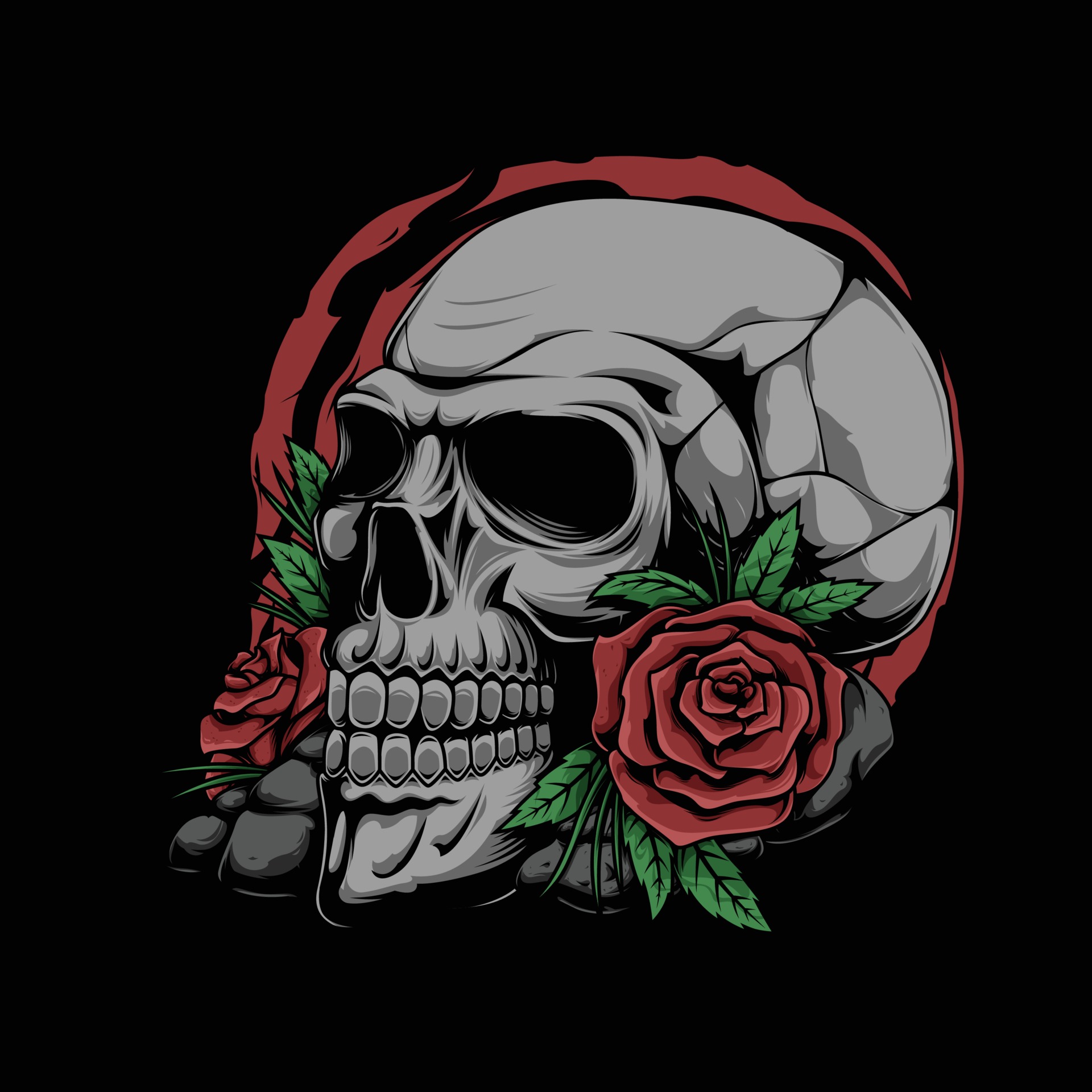 Rose Flower and Skull Vector Artwork 3437610 Vector Art at Vecteezy