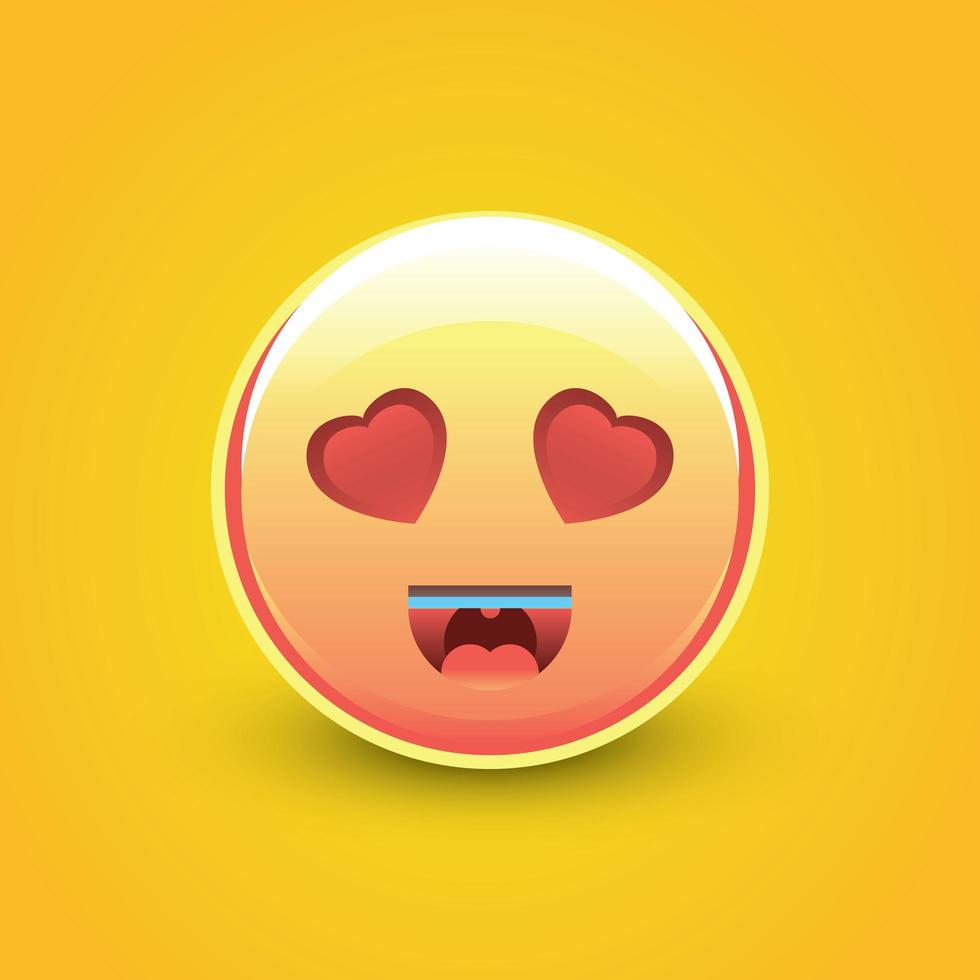 Loving eyes emoticon vector