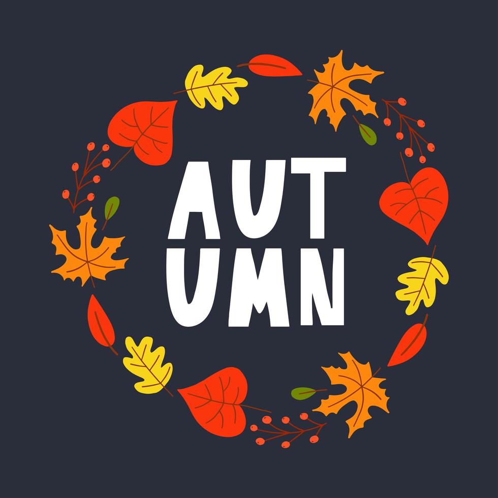 Vector frame of autumn leaves