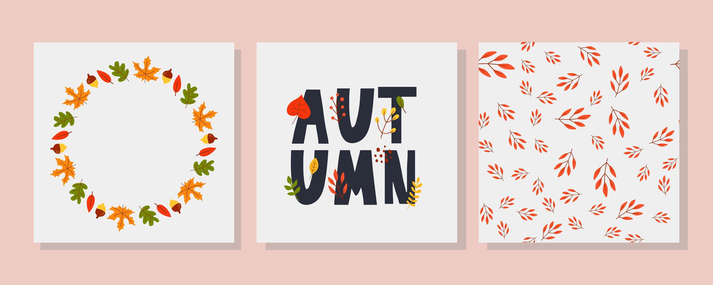 Vector frame of autumn leaves