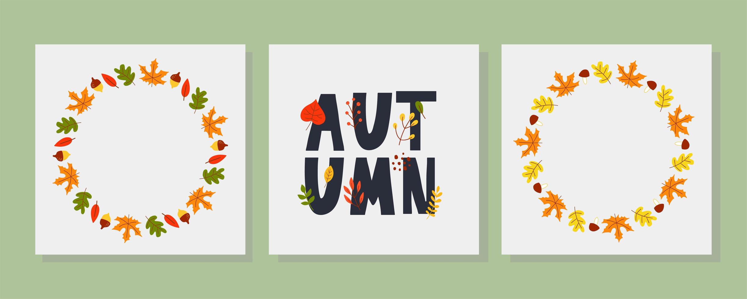 Vector frame of autumn leaves