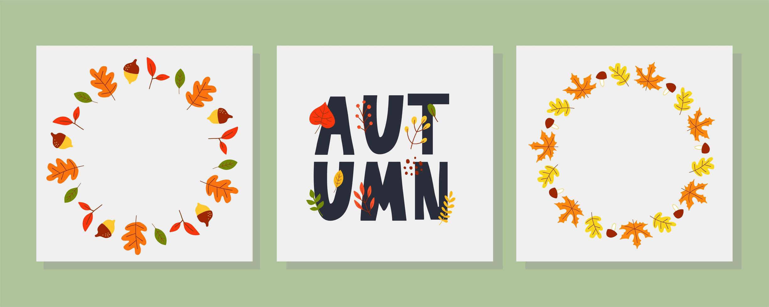 Vector frame of autumn leaves