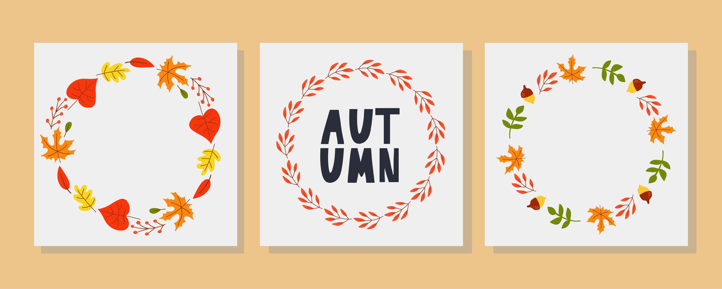Vector frame of autumn leaves