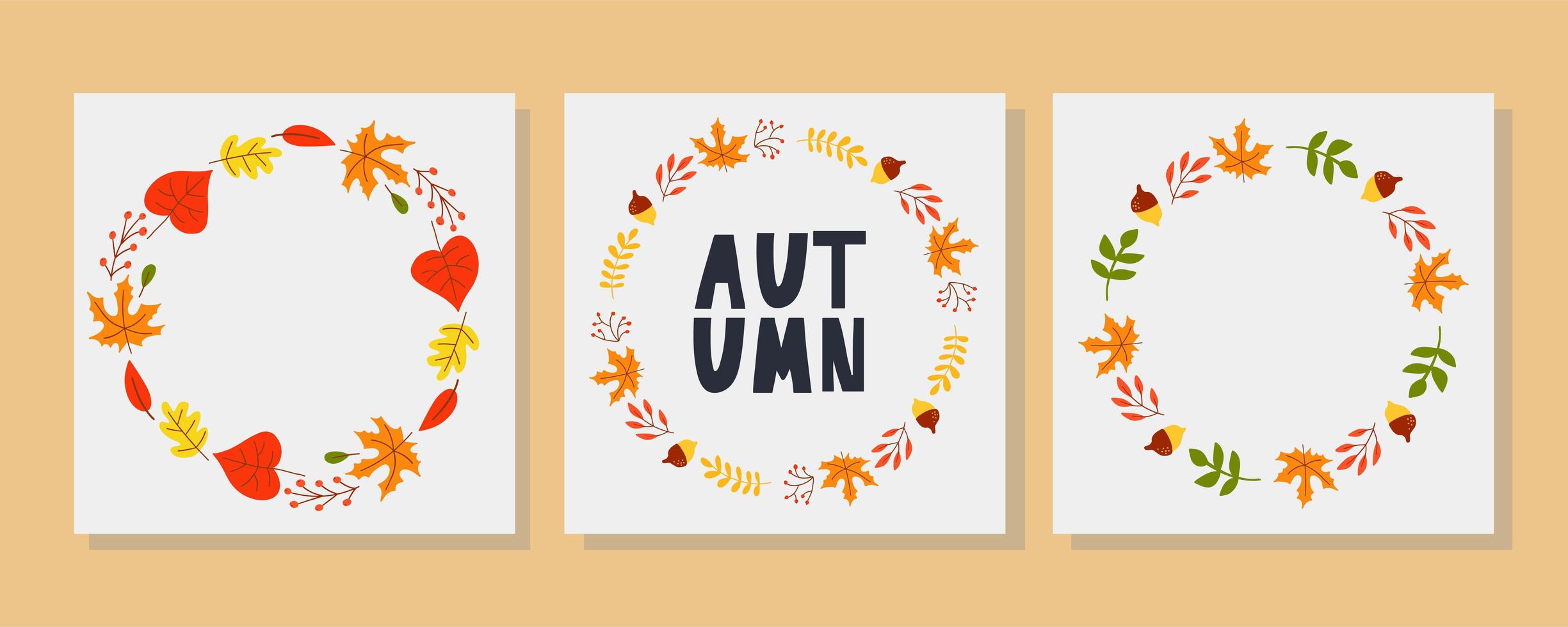 Vector frame of autumn leaves