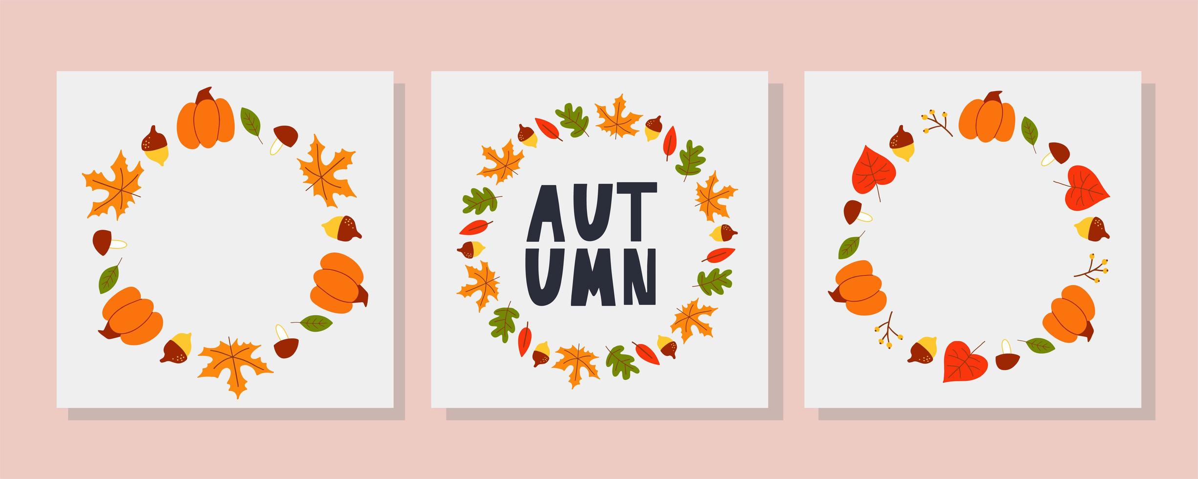 Vector frame of autumn leaves