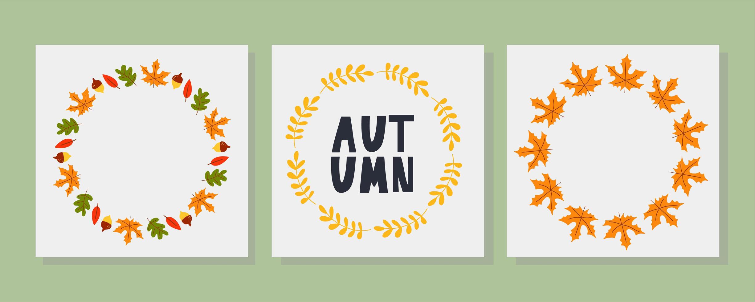 Vector frame of autumn leaves