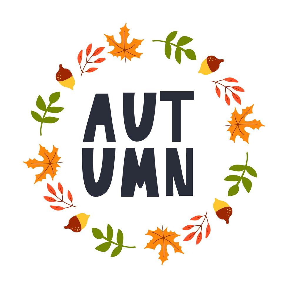 Vector frame of autumn leaves