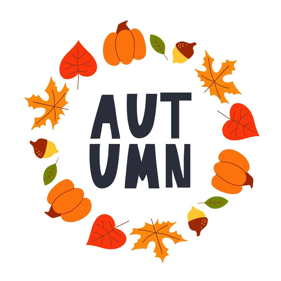 Vector frame of autumn leaves