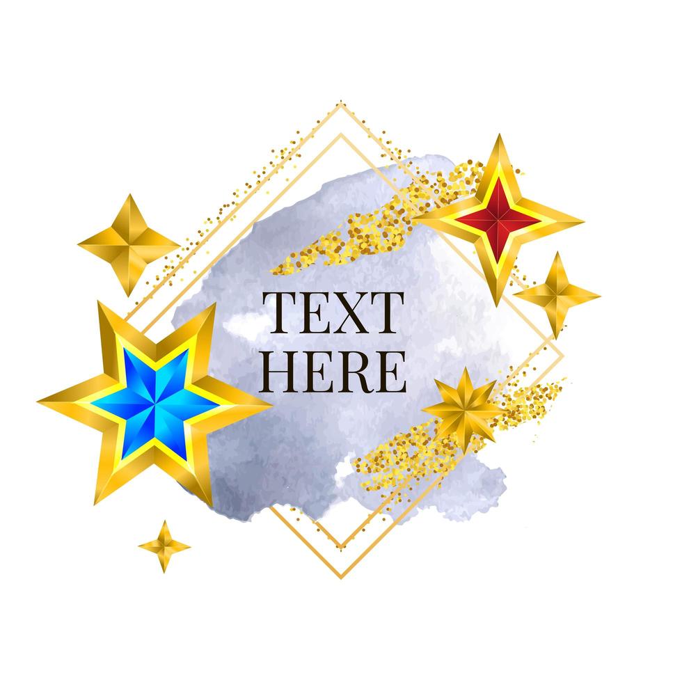 Gold frame Watercolor vector