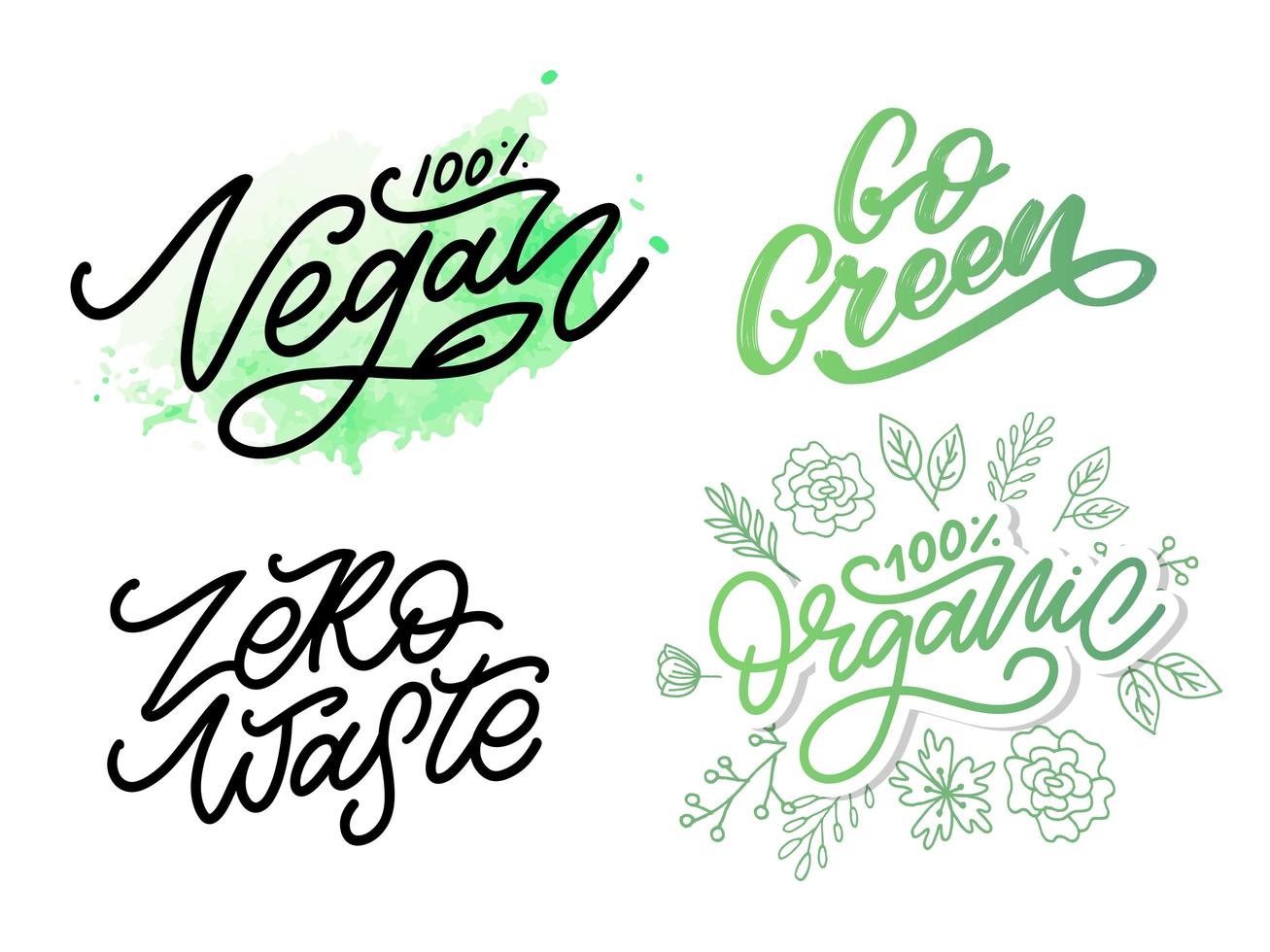 eco ir verde orgánico natural vegano vector