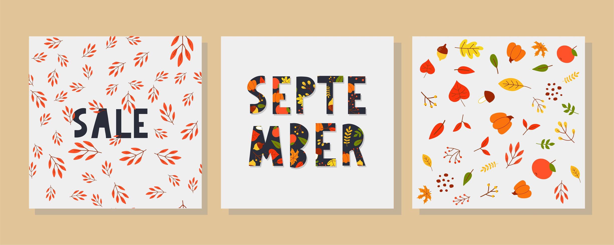 Ilustración de otoño, banner, vector