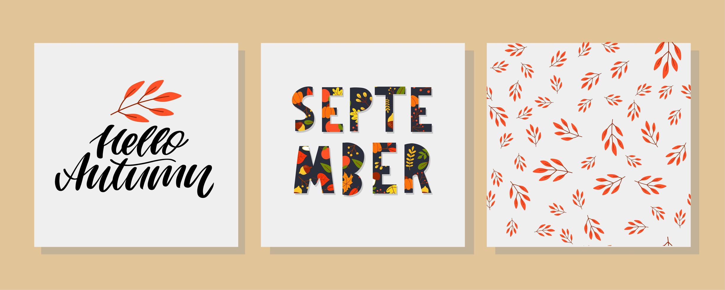 Ilustración de otoño, banner, vector