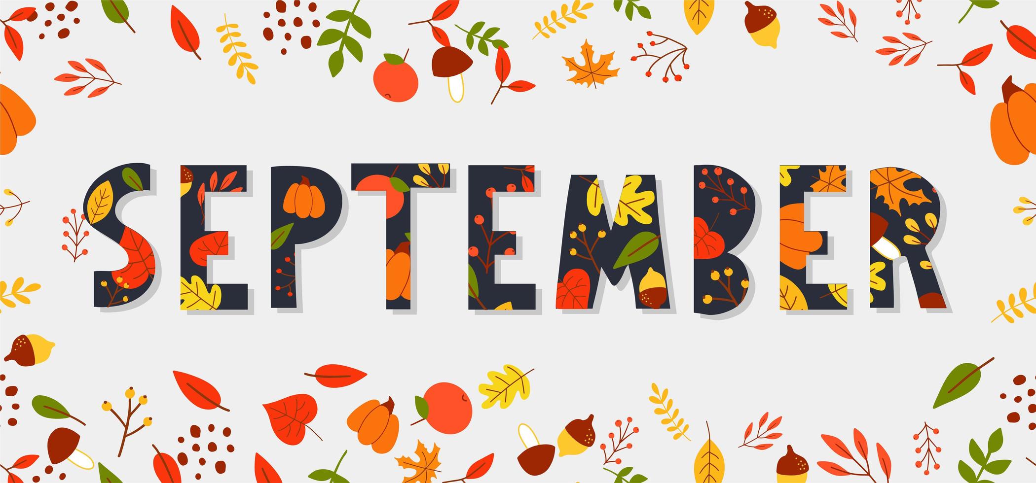 Ilustración de otoño, banner, vector