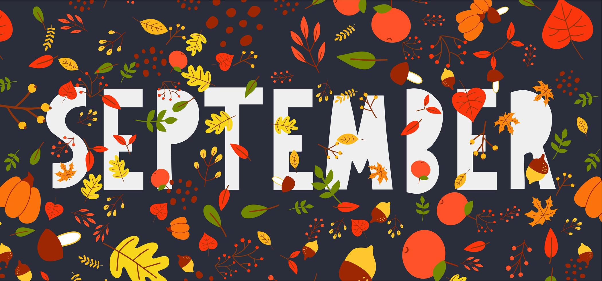 September autumn design vector