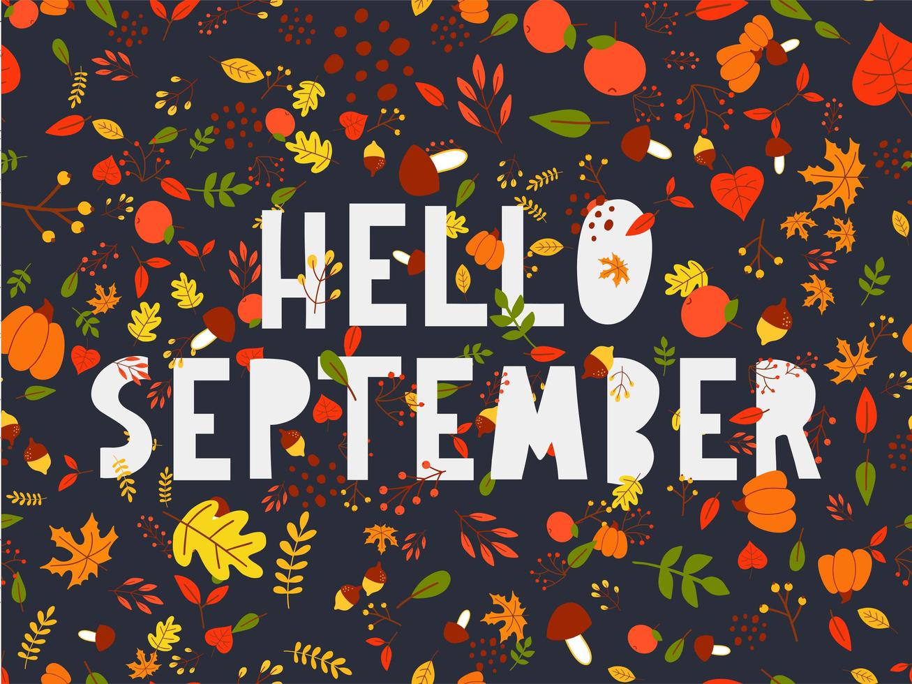 September autumn design vector