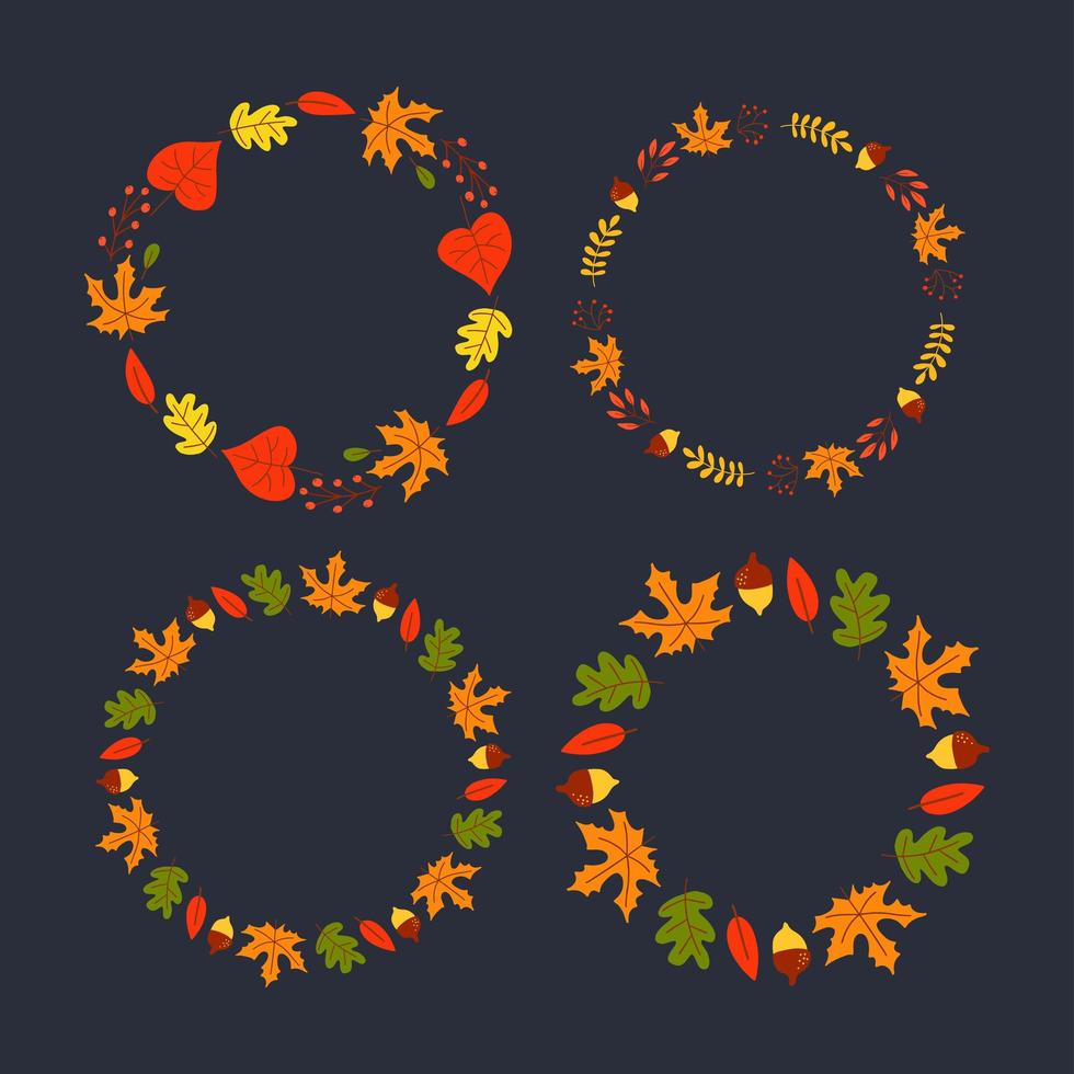 Vector frame of autumn leaves