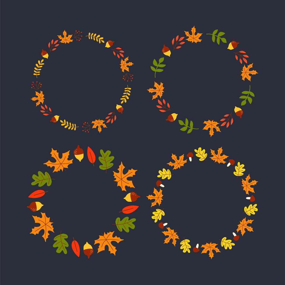 Vector frame of autumn leaves