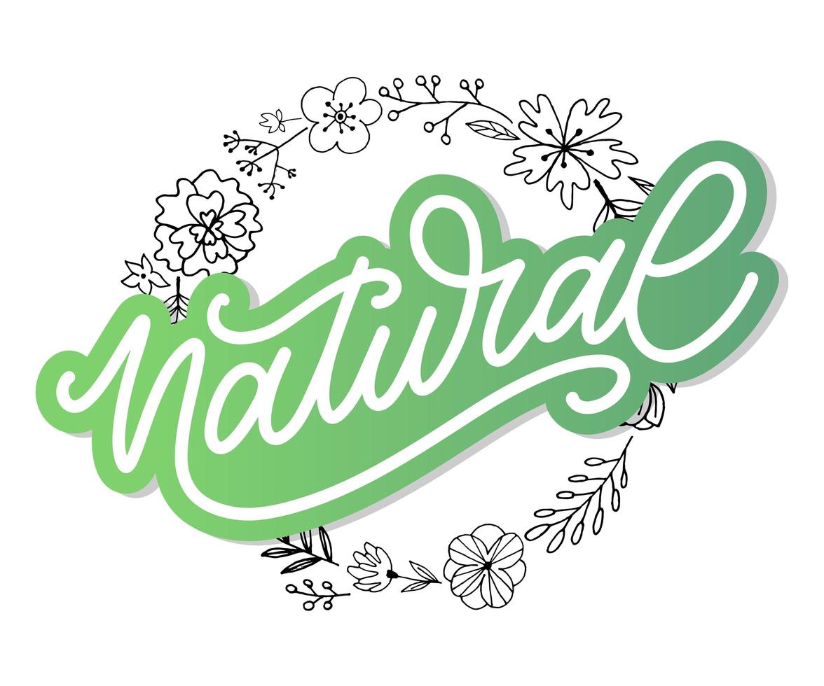 100 Natural Vector Lettering Stamp Illustration slogan calligraphy